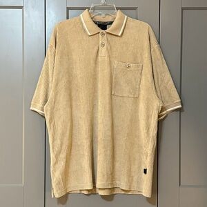 ❌Nike LE Limited Edition Ribbed Wide Wale Velour Polo Shirt S/S Tan Men’s Size X